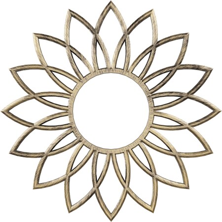Ekena Millwork Daisy Architectural Grde PVC Pierced Ceiling Medallion, Antiqued Pale Gold, 16"OD x 5 5/8"ID x 1/2"P CMPP16DAAPG